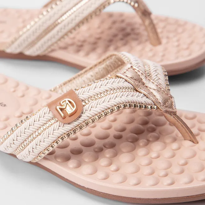 Rasteira Modare Tiras de Dedo Tressê Off White