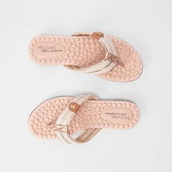 Rasteira Modare Tiras de Dedo Tressê Off White