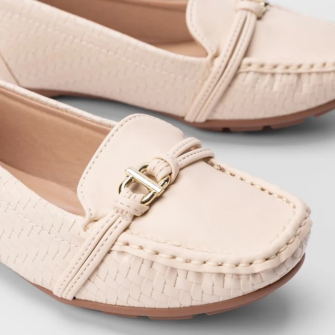 Mocassim Modare Ultraconforto Textura Tressê Off White