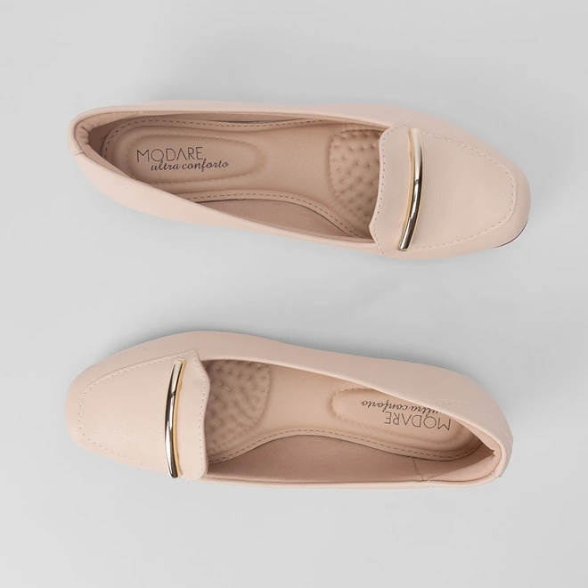 Mocassim Modare Ultraconforto Aplicação Off White
