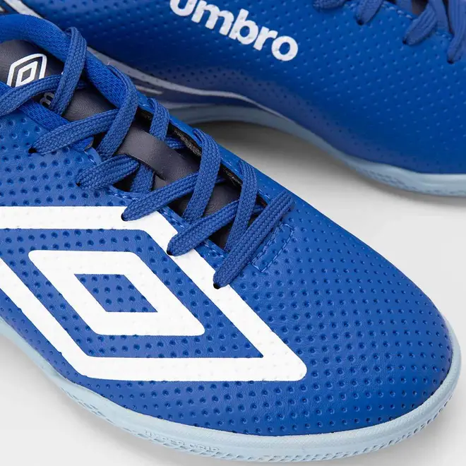 Chuteira Futsal Umbro Force Detalhe Perfuros Azul