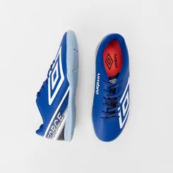 Chuteira Futsal Umbro Force Detalhe Perfuros Azul
