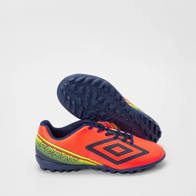 Chuteira Society Umbro Force Amarelo & Laranja