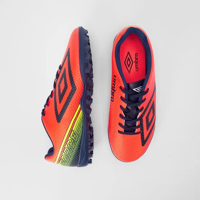 Chuteira Society Umbro Force Amarelo & Laranja