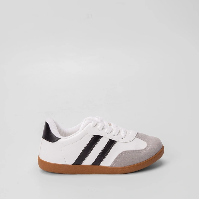 Tênis Infantil Gabrielinha Casual Detalhe Recorte Nobuck Preto & Branco