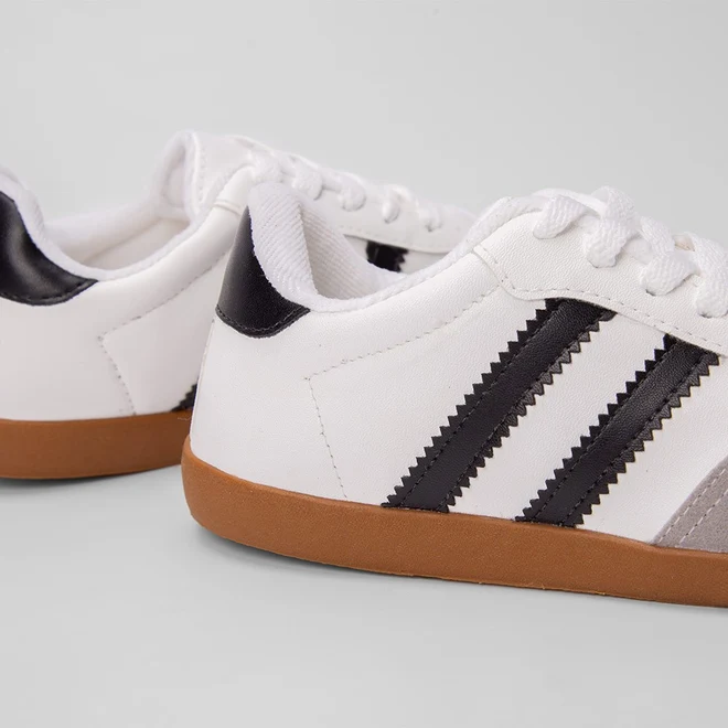 Tênis Infantil Gabrielinha Casual Detalhe Recorte Nobuck Preto & Branco