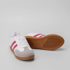 Tênis Infantil Gabrielinha Casual Detalhe Recorte Nobuck Rosa & Branco