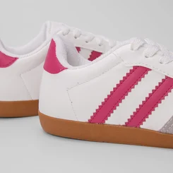 Tênis Infantil Gabrielinha Casual Detalhe Recorte Nobuck Rosa & Branco