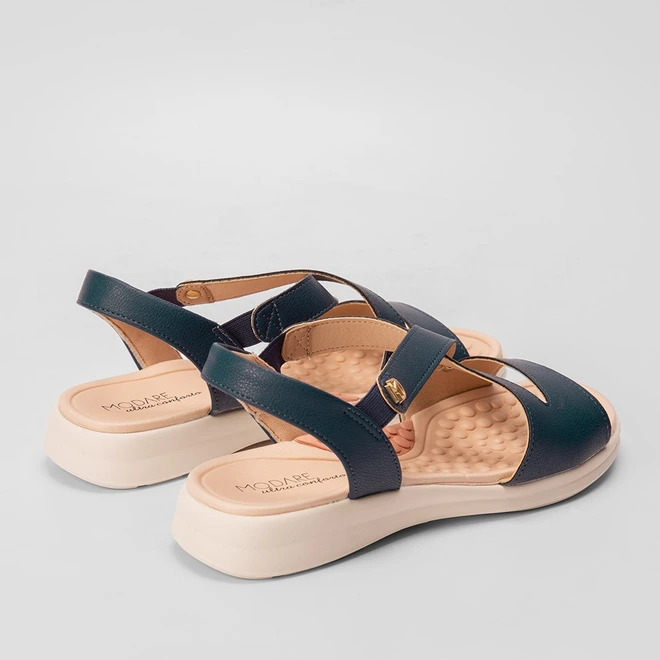 Sandália Modare Flatform Tira Cruzada Marinho