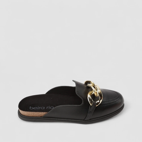 Mule Feminina Beira Rio Bridão Dourado Preto