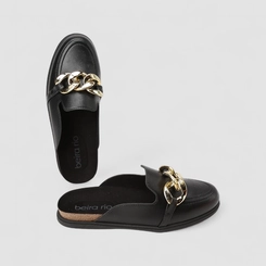 Mule Feminina Beira Rio Bridão Dourado Preto