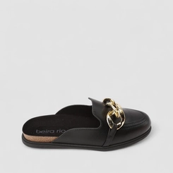 Mule Feminina Beira Rio Bridão Dourado Preto