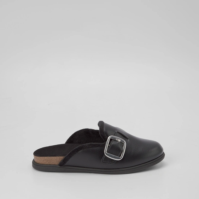 Mule Clog Beira Rio Pelúciada Preto