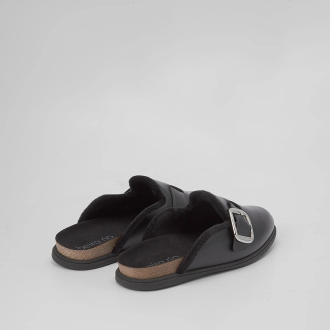 Mule Clog Beira Rio Pelúciada Preto