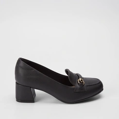 Scarpin Modare Salto Geométrico Aplicação Preto
