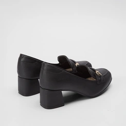 Scarpin Modare Salto Geométrico Aplicação Preto