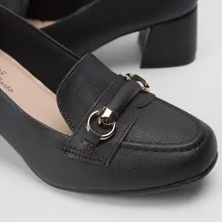 Scarpin Modare Salto Geométrico Aplicação Preto