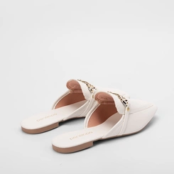 Mule Feminino Penélope Enfeite Metalizado Off White