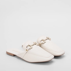 Mule Feminino Penélope Enfeite Metalizado Off White