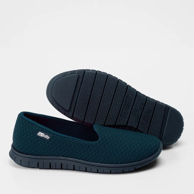 Tênis Actvitta Casual Feminino Slip On Marinho