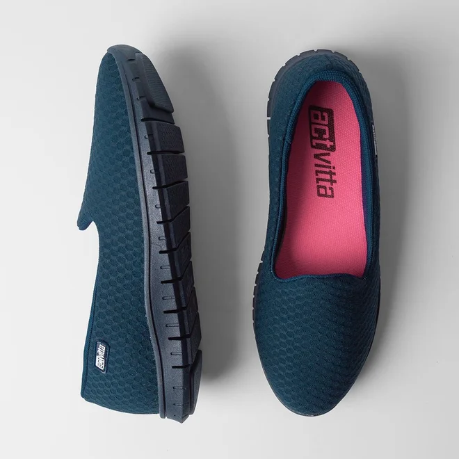 Tênis Actvitta Casual Feminino Slip On Marinho