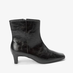 Ankle Boot Gabriela Salto Reto Texturizada Preto