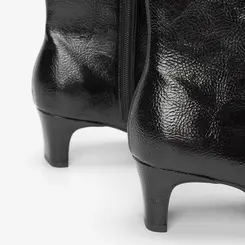 Ankle Boot Gabriela Salto Reto Texturizada Preto