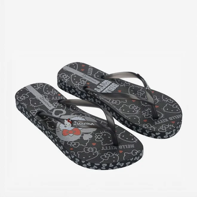 Chinelo Ipanema Hello Kitty Preto