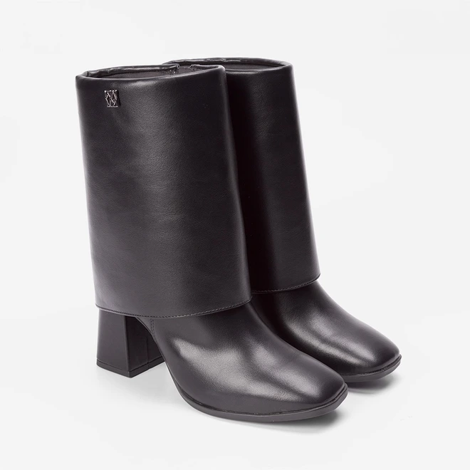 Bota Via Marte Salto Alto Detalhe Capa Preto
