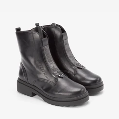 Bota Coturno Via Marte Aplicação Strass Preto