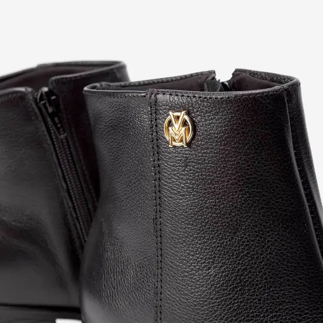 Ankle Boot Via Marte Couro Preto