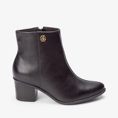 Ankle Boot Via Marte Couro Preto