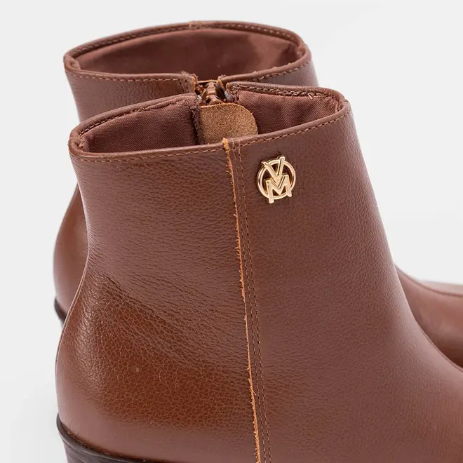 Ankle Boot Via Marte Couro Caramelo