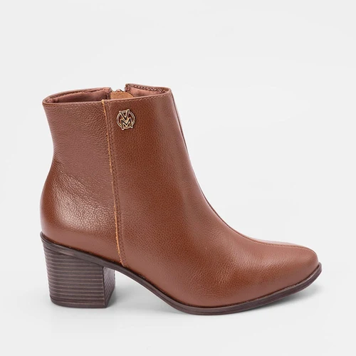 Ankle Boot Via Marte Couro Caramelo