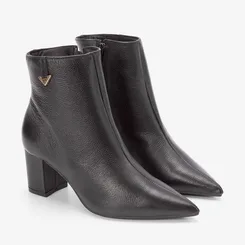 Ankle Boot Via Marte Couro Detalhe Lateral Preto