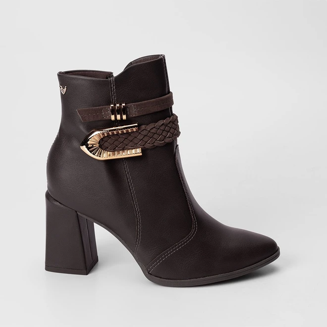 Ankle Boot Mississipi Fivelas Estilizadas Marrom