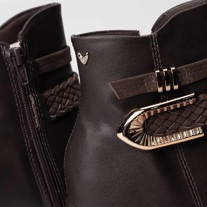 Ankle Boot Mississipi Fivelas Estilizadas Marrom