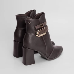 Ankle Boot Mississipi Fivelas Estilizadas Marrom