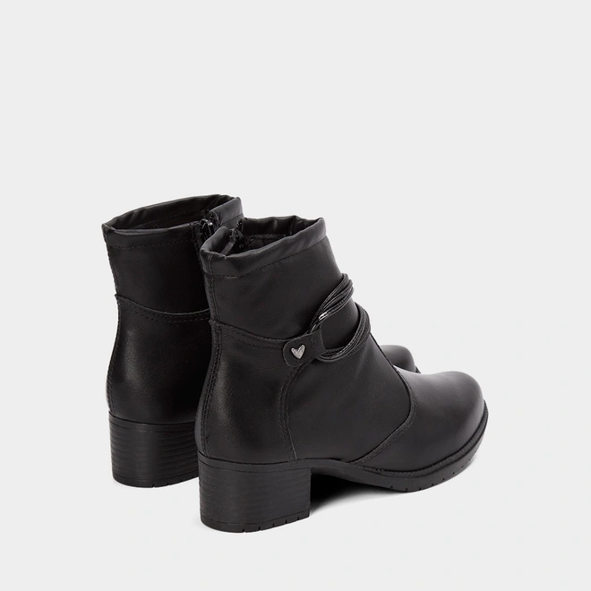 Ankle Boot Mississipi Detalhe Tiras Cruzadas Preta