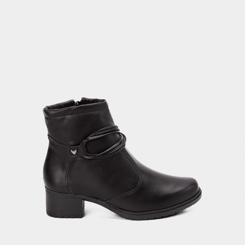 Ankle Boot Mississipi Detalhe Tiras Cruzadas Preta