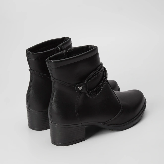 Ankle Boot Mississipi Detalhe Tiras Cruzadas Preta
