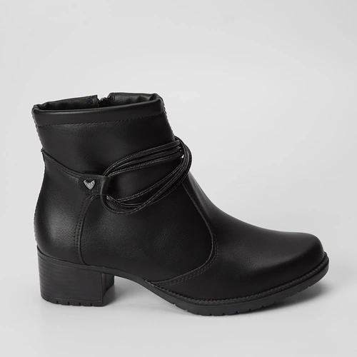 Ankle Boot Mississipi Detalhe Tiras Cruzadas Preta