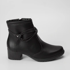Ankle Boot Mississipi Detalhe Tiras Cruzadas Preta