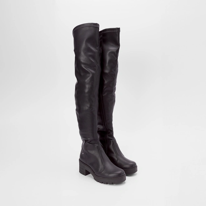 Bota Over The Knee Mississipi Salto Tratorado Preto