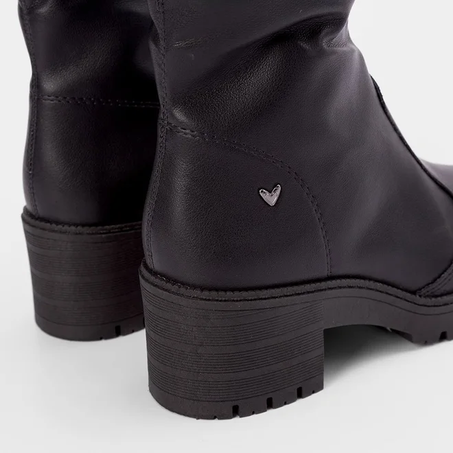 Bota Over The Knee Mississipi Salto Tratorado Preto