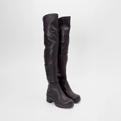Bota Over The Knee Mississipi Salto Tratorado Preto