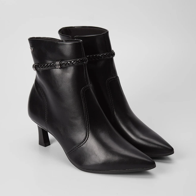 Ankle Boot Mississipi Detalhe Tressê Preto