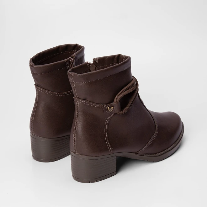 Ankle Boot Mississipi Detalhe Tiras Cruzadas Marrom