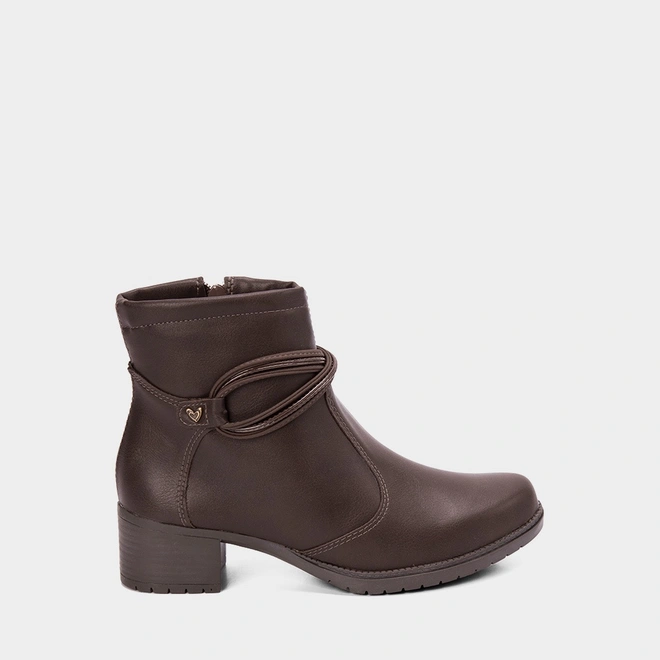 Ankle Boot Mississipi Detalhe Tiras Cruzadas Marrom