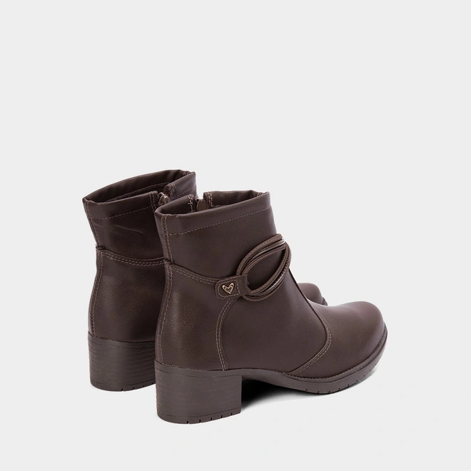 Ankle Boot Mississipi Detalhe Tiras Cruzadas Marrom